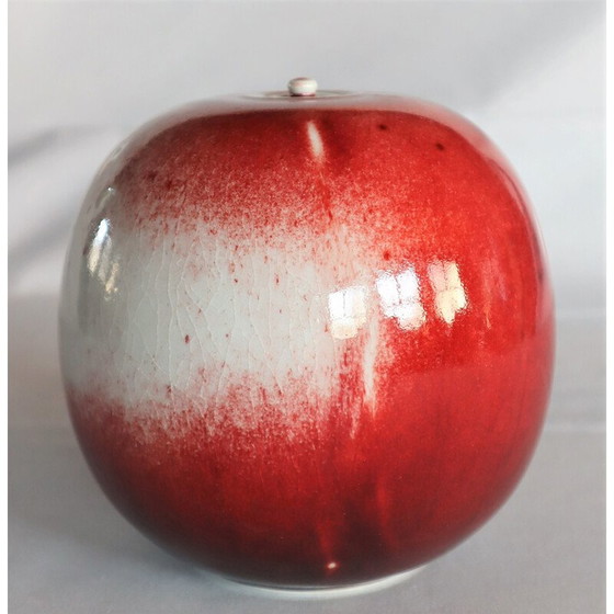 Image 1 of Vintage rood porseleinen doosje van Xavier Duroselle, 1990