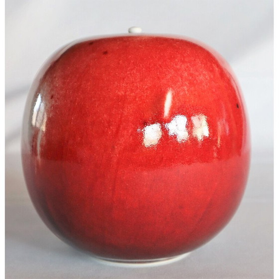 Image 1 of Vintage rood porseleinen doosje van Xavier Duroselle, 1990