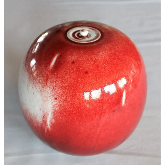 Image 1 of Vintage rood porseleinen doosje van Xavier Duroselle, 1990