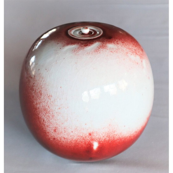 Image 1 of Vintage rood porseleinen doosje van Xavier Duroselle, 1990