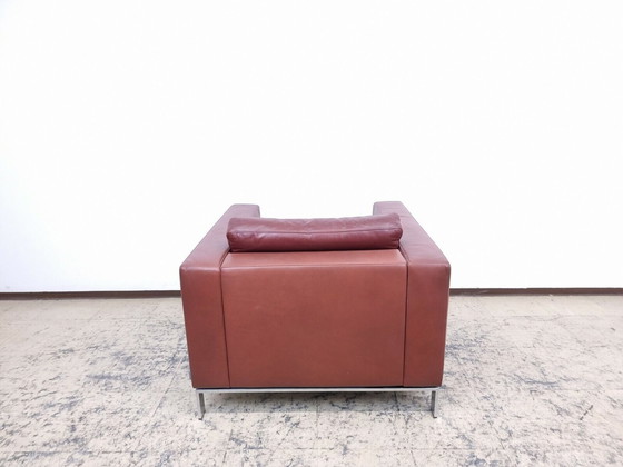 Image 1 of Walter Knoll Foster fauteuil 503 Bruin design fauteuil leren fauteuil unieke zitting