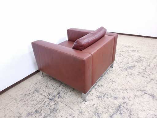 Walter Knoll Foster fauteuil 503 Bruin design fauteuil leren fauteuil unieke zitting