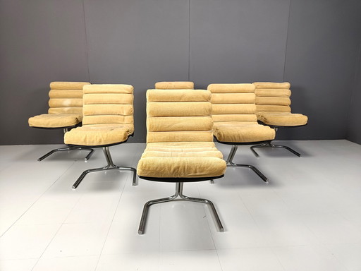 Eetkamerstoelen uit het ruimtetijdperk, set van 6, jaren 1970