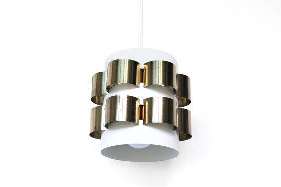 Image 1 of Messing Coronell hanglamp van Werner Schou, 1960's