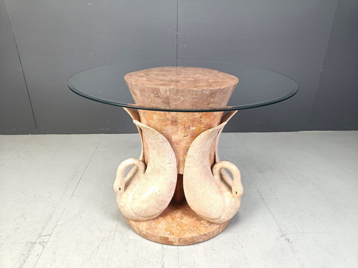 Vintage stenen Swan eettafel, 1970S