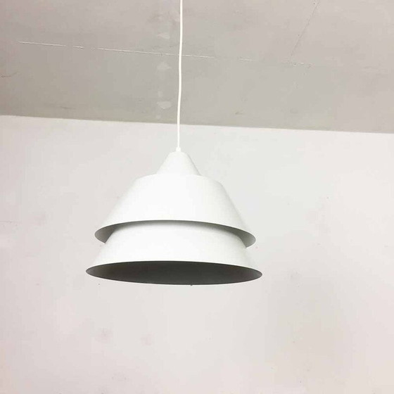 Image 1 of Vintage wit metalen hanglamp door Jo Hammerborg voor Fog en Morup, 1960