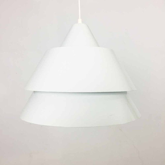 Image 1 of Vintage wit metalen hanglamp door Jo Hammerborg voor Fog en Morup, 1960