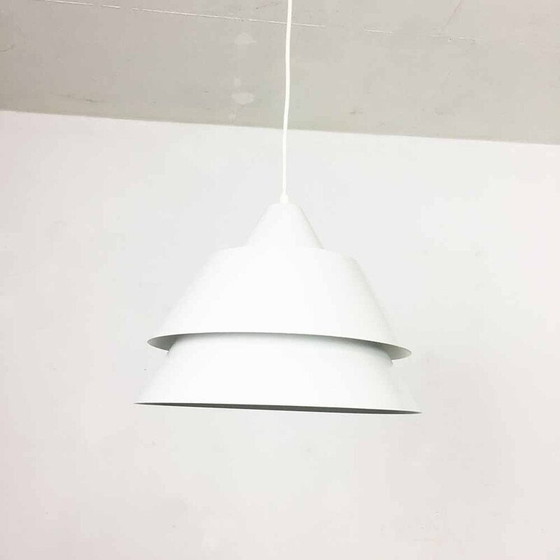 Image 1 of Vintage wit metalen hanglamp door Jo Hammerborg voor Fog en Morup, 1960