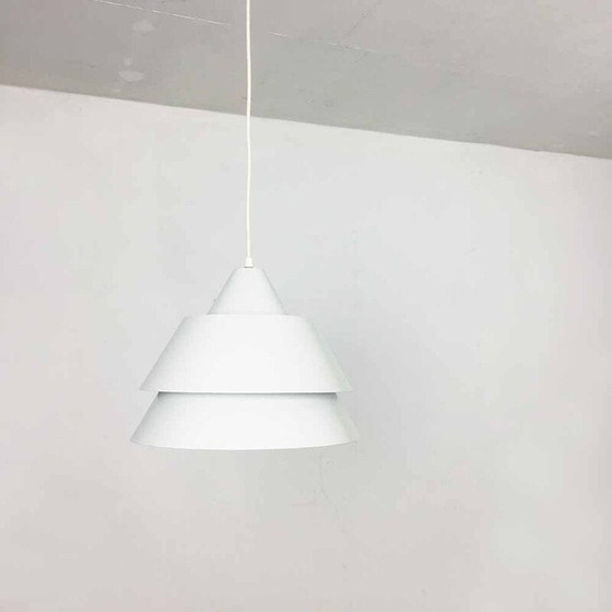 Image 1 of Vintage wit metalen hanglamp door Jo Hammerborg voor Fog en Morup, 1960
