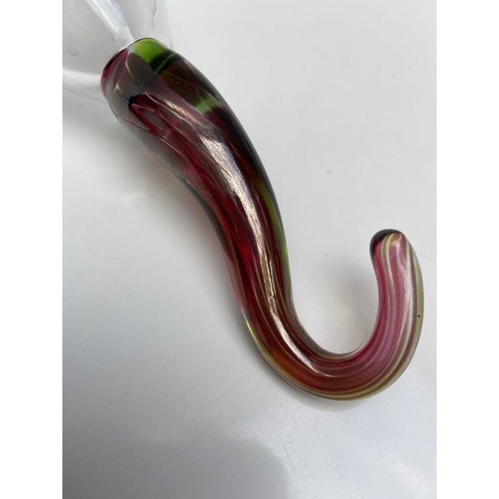 Image 1 of Serge Mansau's vintage glas voor hangend of droog bodem in kleurloos kristal voor Murano