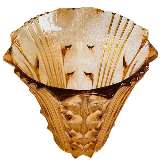 Image 1 of Artdeco Stolze vaas roze perzik glas 1930's