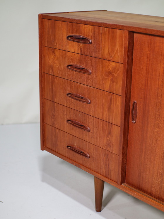 Image 1 of Lowboard Lang Dressoir Deens Vintage Teak