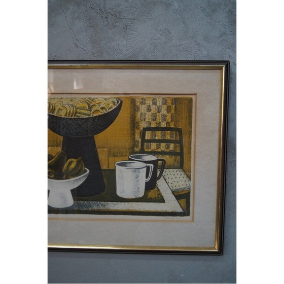 Image 1 of Scandinavische vintage litho van Nils Wedel, Zweden 1950