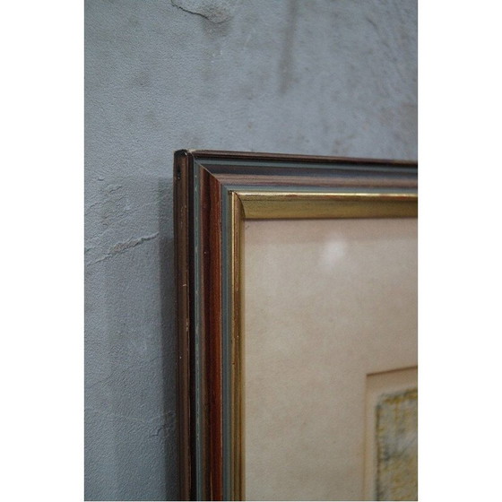 Image 1 of Scandinavische vintage litho van Nils Wedel, Zweden 1950