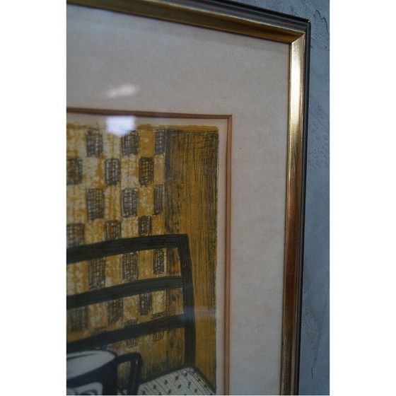 Image 1 of Scandinavische vintage litho van Nils Wedel, Zweden 1950