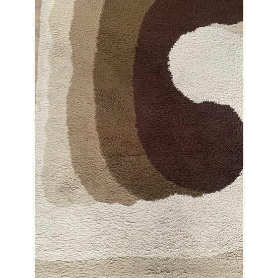 Image 1 of Wollen "zomertijd" vintage tapijt van Louis de Poortere, België 1970