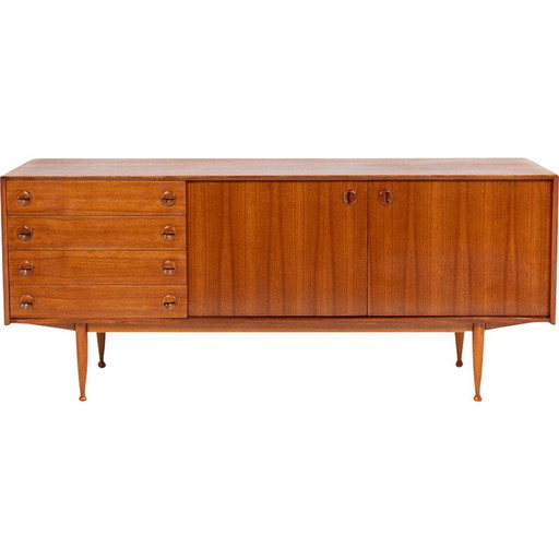 Vintage rechthoekig teakhouten dressoir, 1960