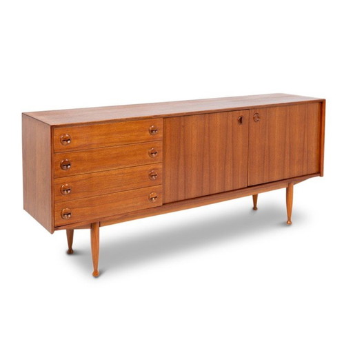 Vintage rechthoekig teakhouten dressoir, 1960