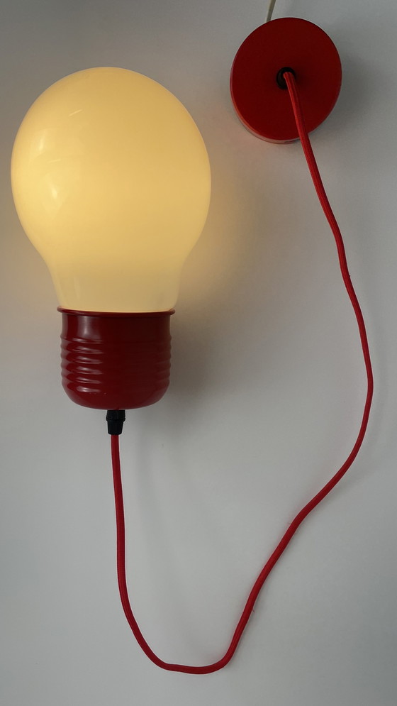 Image 1 of Vintage opaline hanglamp grote gloeilamp bulb XL pop art 