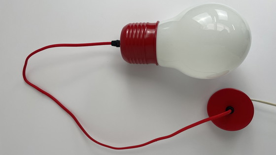 Image 1 of Vintage opaline hanglamp grote gloeilamp bulb XL pop art 