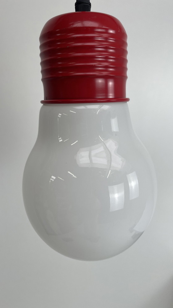 Image 1 of Vintage opaline hanglamp grote gloeilamp bulb XL pop art 