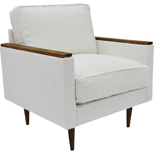 Vintage fauteuil model Zwp-8 kubus in hout en stof, Polen 1970