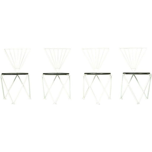 Set van 4 Vintage Italiaanse moderne eetkamerstoelen door Jochen Hoffmann voor Bonaldo, 1980
