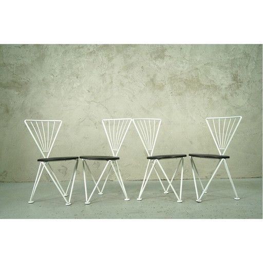 Set van 4 Vintage Italiaanse moderne eetkamerstoelen door Jochen Hoffmann voor Bonaldo, 1980