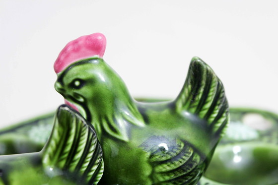 Image 1 of Aardewerk eierset met zout en peper 1960