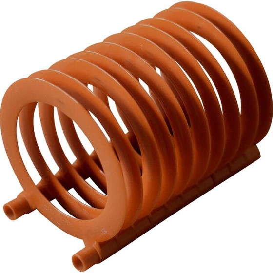 Image 1 of Vintage oranje plastic vinyl platenhouder van Zzg Biały Dunajec, Polen 1970