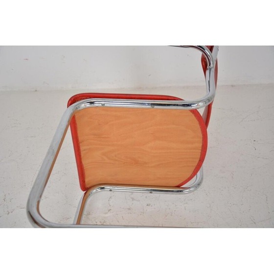 Image 1 of Vintage sledefauteuil in rood skai, 1960