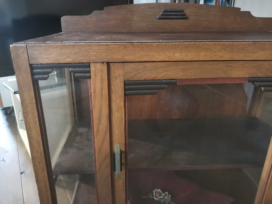 Image 1 of Art Deco Houten Vitrinekast In Uitstekende Staat
