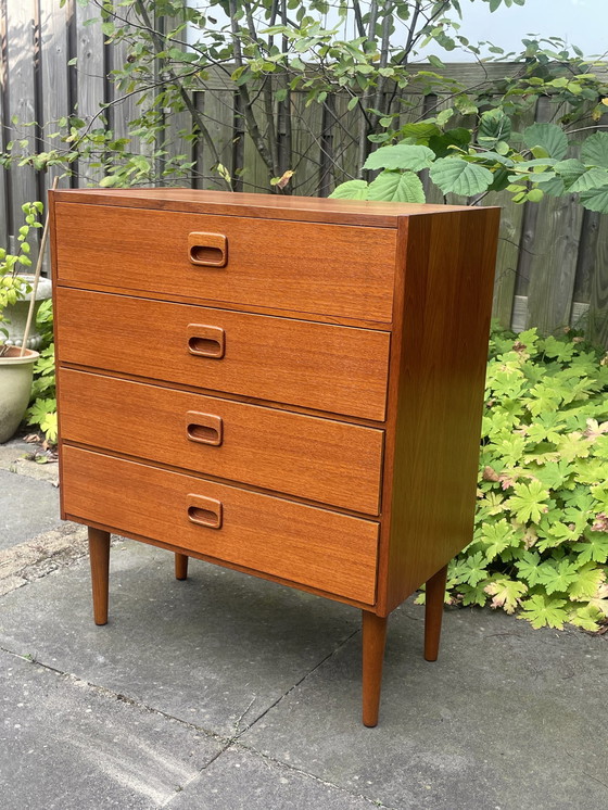 Image 1 of Vintage Ladekast, Dressoir, 4 Lades, Nederland 1960'S