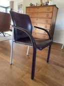 6x Leolux eetkamerstoelen myto donkerrood