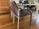 6x Leolux eetkamerstoelen myto donkerrood