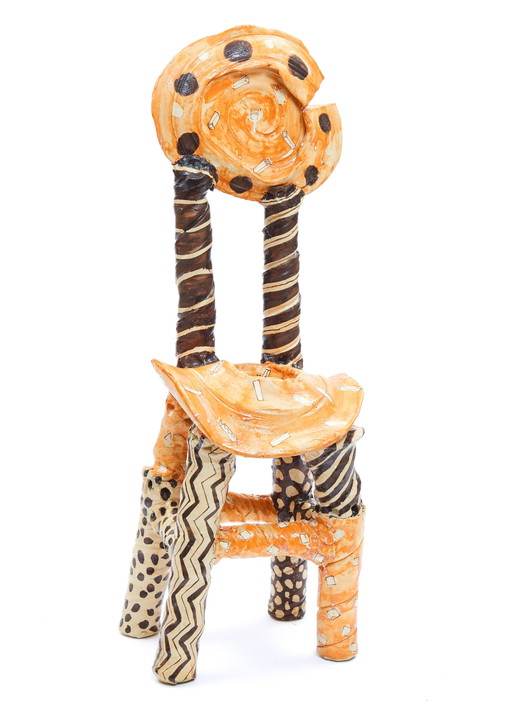 Keramische Oribe-ware stoel van Suziki Goro – beeldhouwkunst, Ceramic, Aziatisch