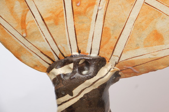 Image 1 of Keramische Oribe-ware stoel van Suziki Goro