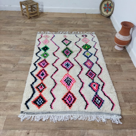 Image 1 of Handgemaakte Berber Tapijt In Meerkleurige Wol 176 X 120 Cm - 