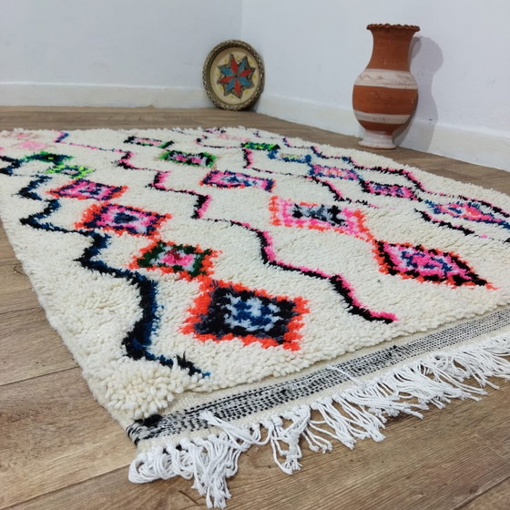 Image 1 of Handgemaakte Berber Tapijt In Meerkleurige Wol 176 X 120 Cm - 