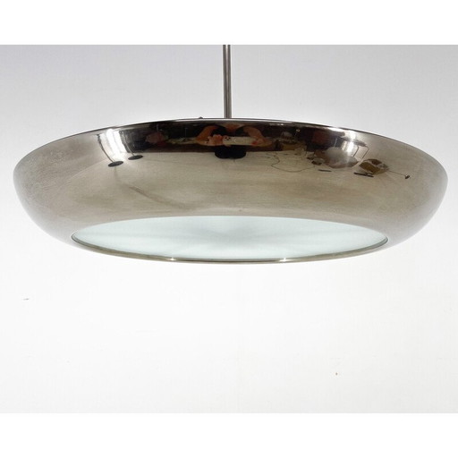 Vintage chromen hanglamp van Josef Hůrka voor Napako, Tsjecho-Slowakije 1930