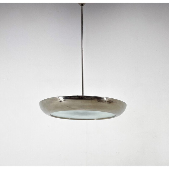 Image 1 of Vintage chromen hanglamp van Josef Hůrka voor Napako, Tsjecho-Slowakije 1930