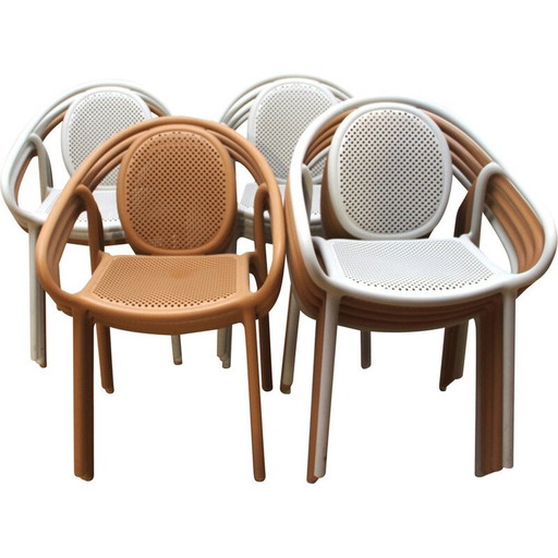 Set van 14 Pedrali vintage tuinstoelen