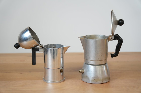 Image 1 of 1970 Bialetti & Alessi Moka koffiezetapparaten - Iconisch Italiaans Ontwerp