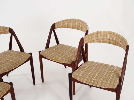 Image 1 of Set van vier teakhouten stoelen, Deens ontwerp, 1970S, Ontwerper: Kai Kristiansen