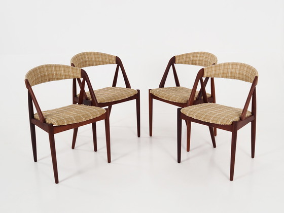 Image 1 of Set van vier teakhouten stoelen, Deens ontwerp, 1970S, Ontwerper: Kai Kristiansen