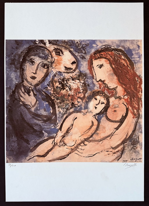 Marc Chagall: Gesigneerde Lithografie, Genummerd 89/250.