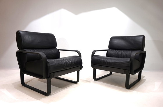 Image 1 of Drabert Lobbytop Lederen Woonkamerset Sofa / Fauteuil Door Otto Zapf, 1979