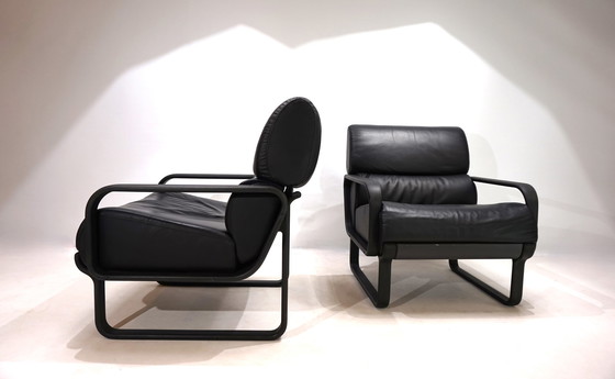 Image 1 of Drabert Lobbytop Lederen Woonkamerset Sofa / Fauteuil Door Otto Zapf, 1979