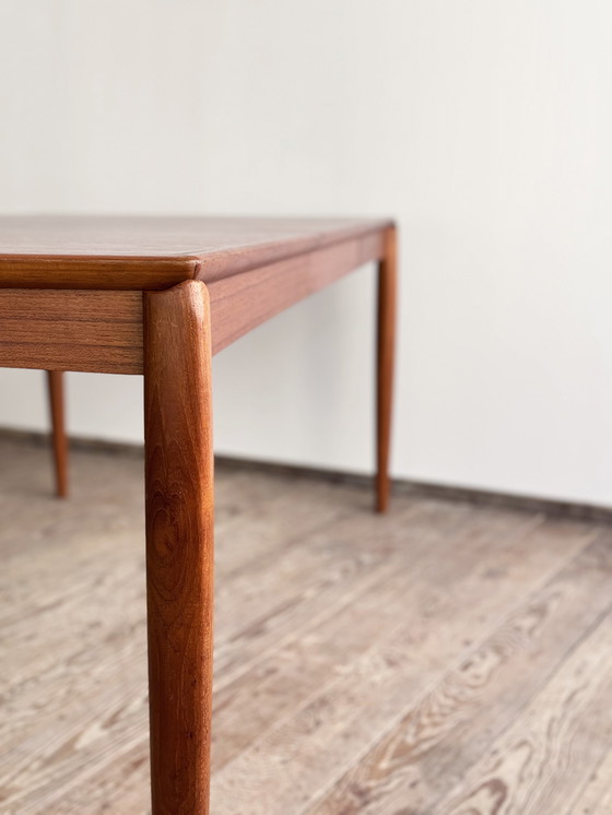 Image 1 of Mid Century Moderne Deense eettafel in teak van H.W. Klein voor Bramin, uitschuifbaar, 1960