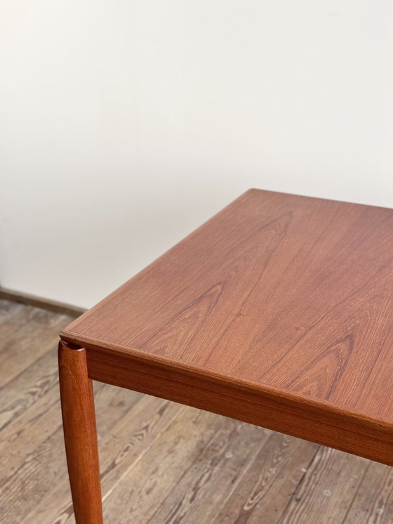 Image 1 of Mid Century Moderne Deense eettafel in teak van H.W. Klein voor Bramin, uitschuifbaar, 1960